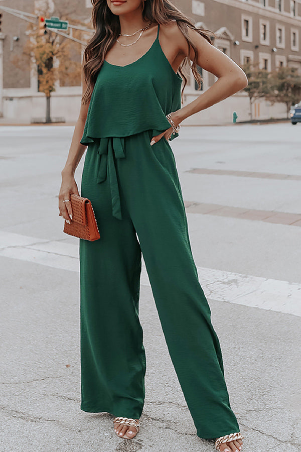 Sling Ice Silk Crinkle Soft Belt Loose Pants Freizeitanzug