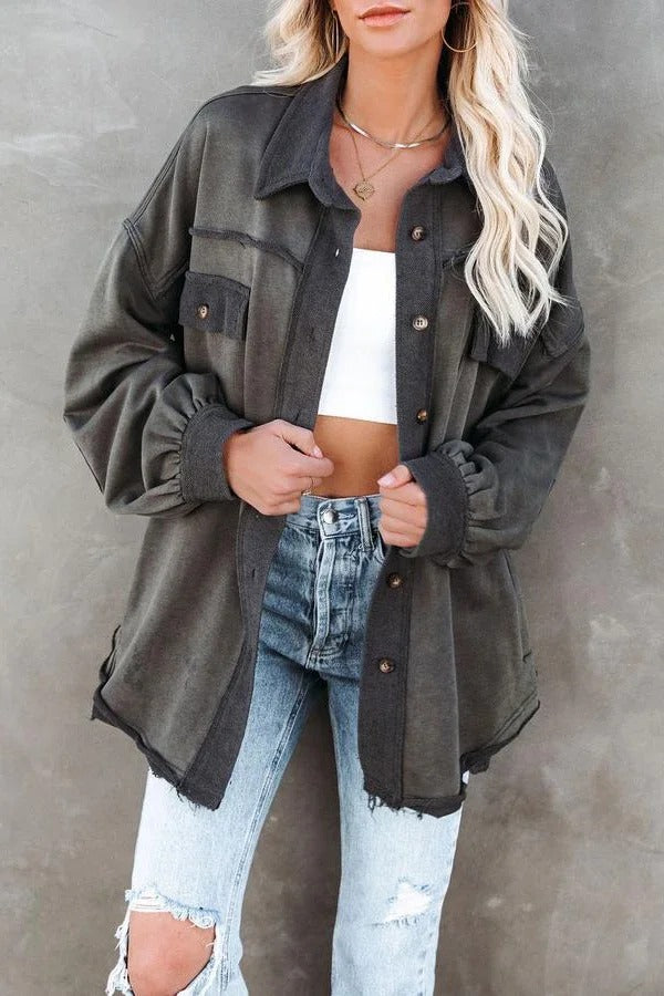 Charleigh Shacket aus Baumwollmischung mit Taschen