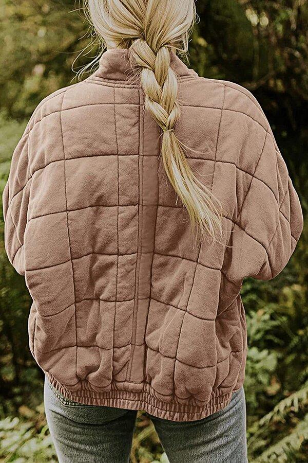 Solid Color Zipper Jacket