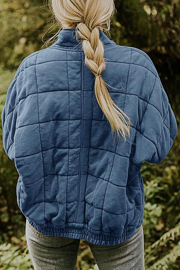 Solid Color Zipper Jacket