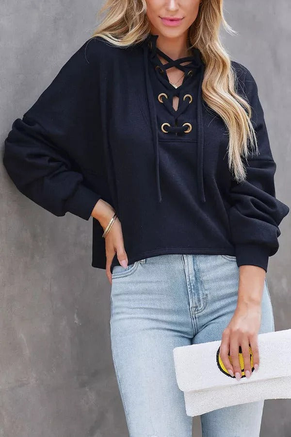 Selena – Kapuzenpullover mit Schnürung