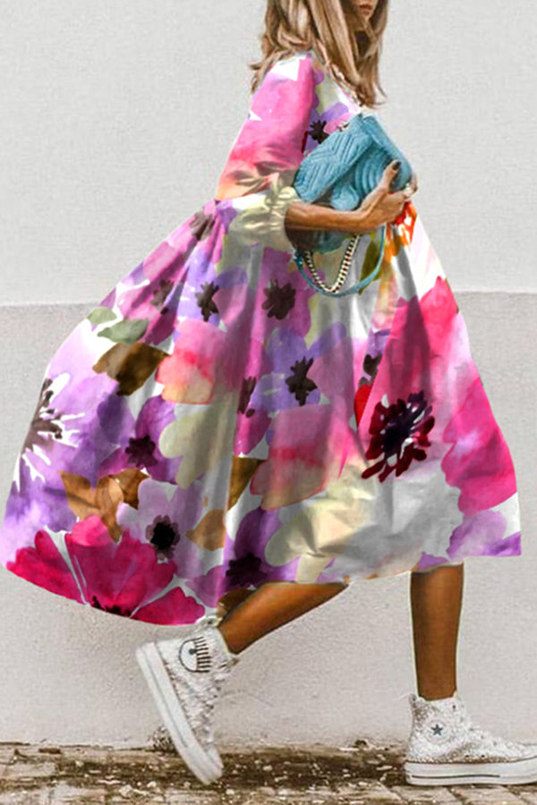 Lockeres, süßes, lässiges Kleid für Damen mit süßem Aufdruck