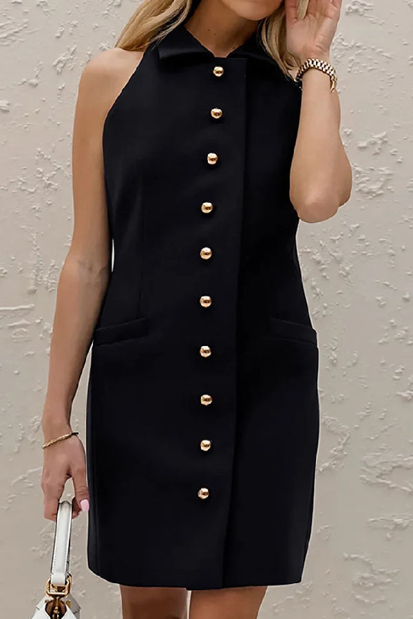 Versatile Lapel Slim Pencil Dress