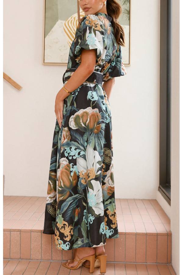 Floral Print Long Sleeve Dress