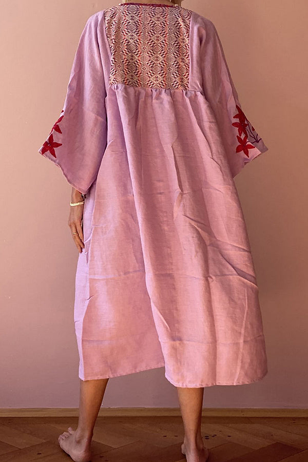 Resort Paneled Linen Dress