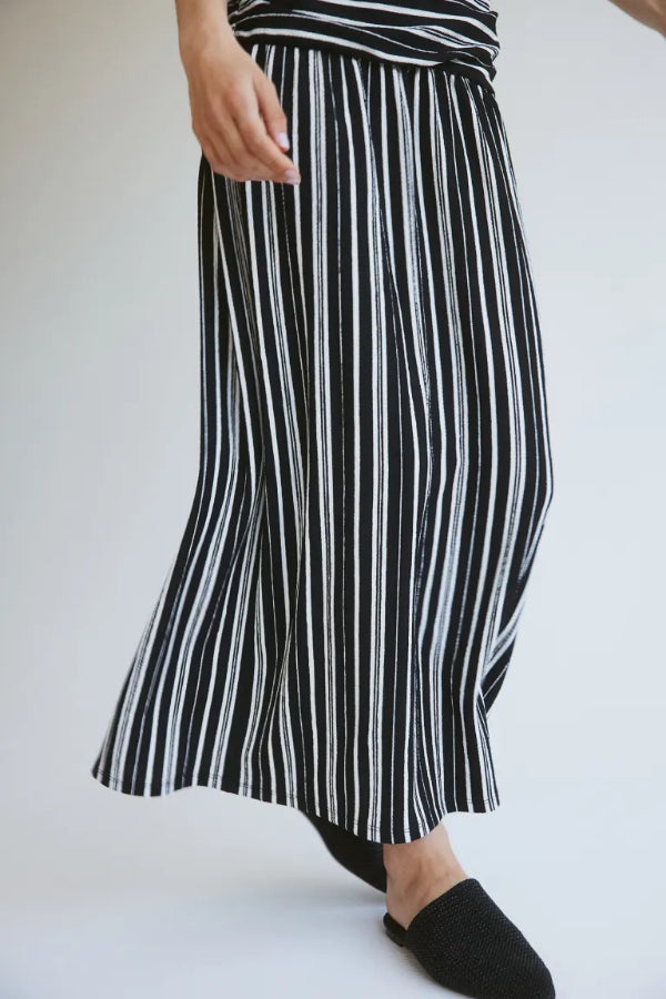 Simple Sexy Striped Ruched Detail Bandeau Stretch Maxi Dress