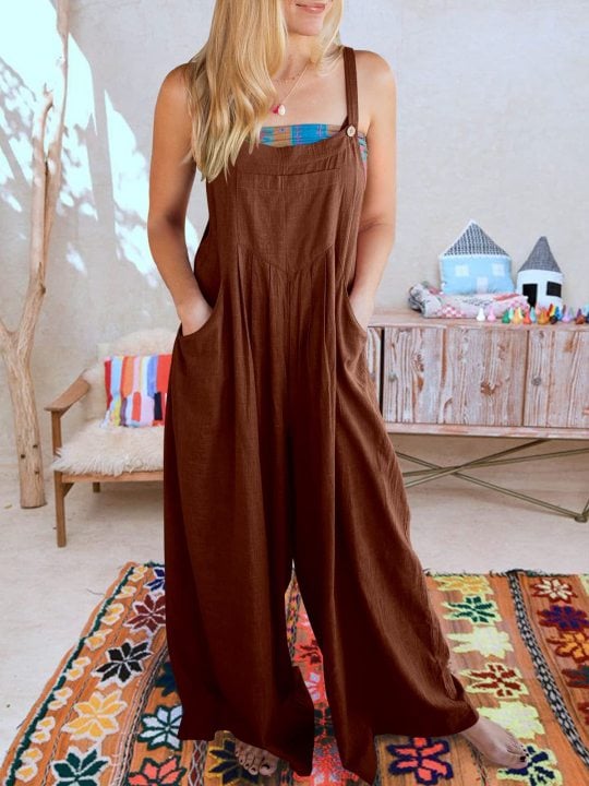 LAST DAY 50% OFF🔥-Plus Size Wide Leg Overalls Jumpsuit (Buy 2 Free Shipping)