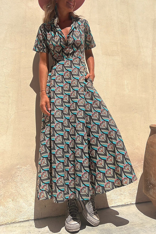 GEOMETRIC BADO LONG DRESS