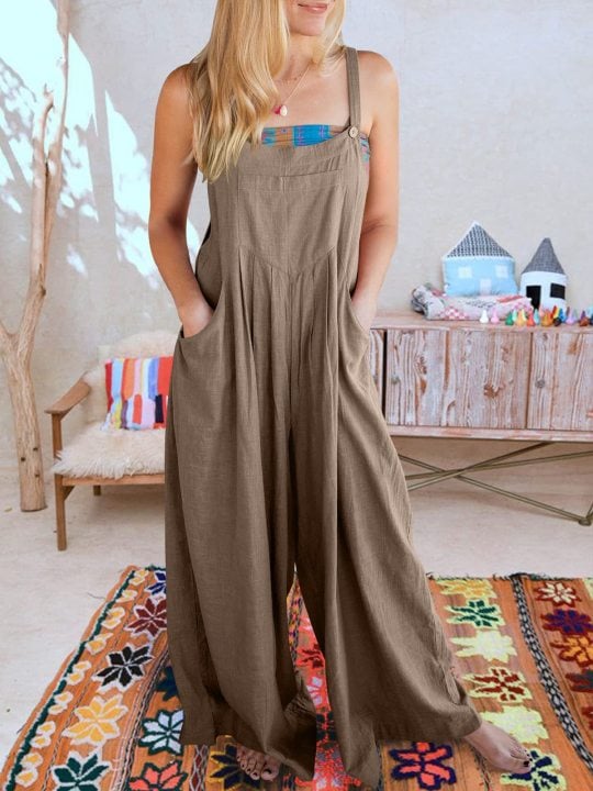 LAST DAY 50% OFF🔥-Plus Size Wide Leg Overalls Jumpsuit (Buy 2 Free Shipping)