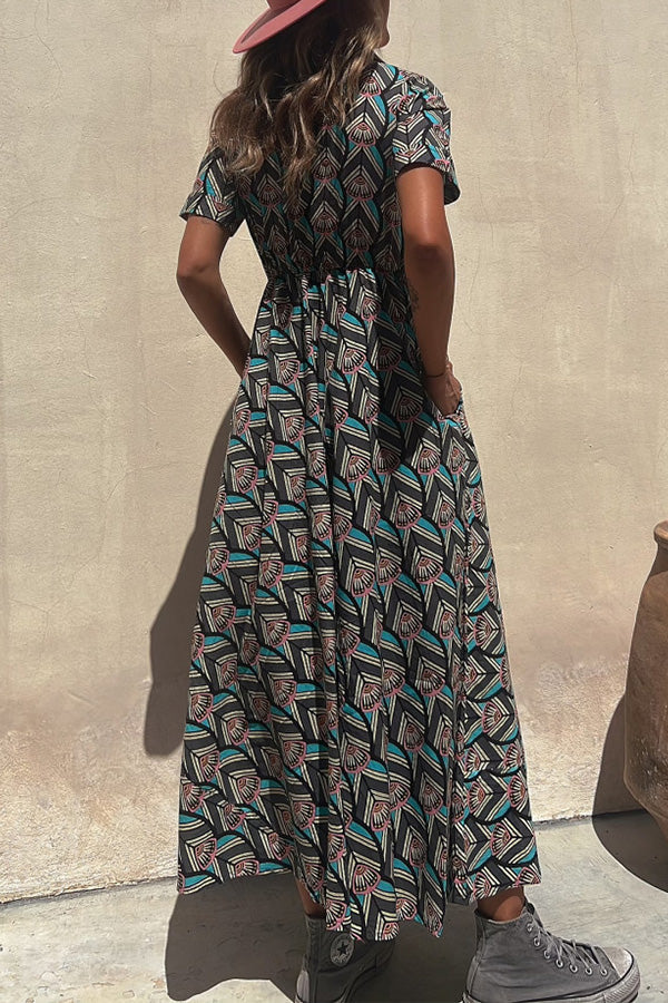 GEOMETRIC BADO LONG DRESS