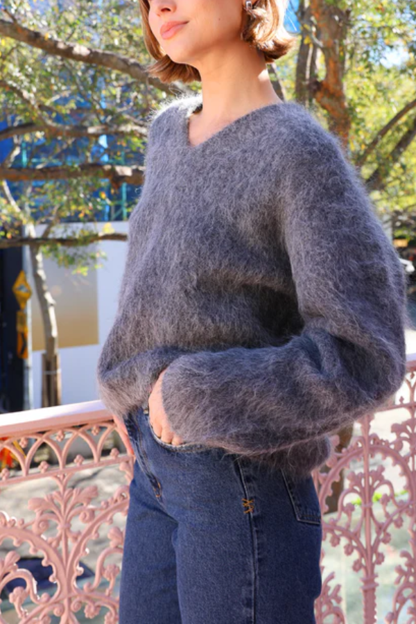 Charcoal Grey Fluffy Sweater