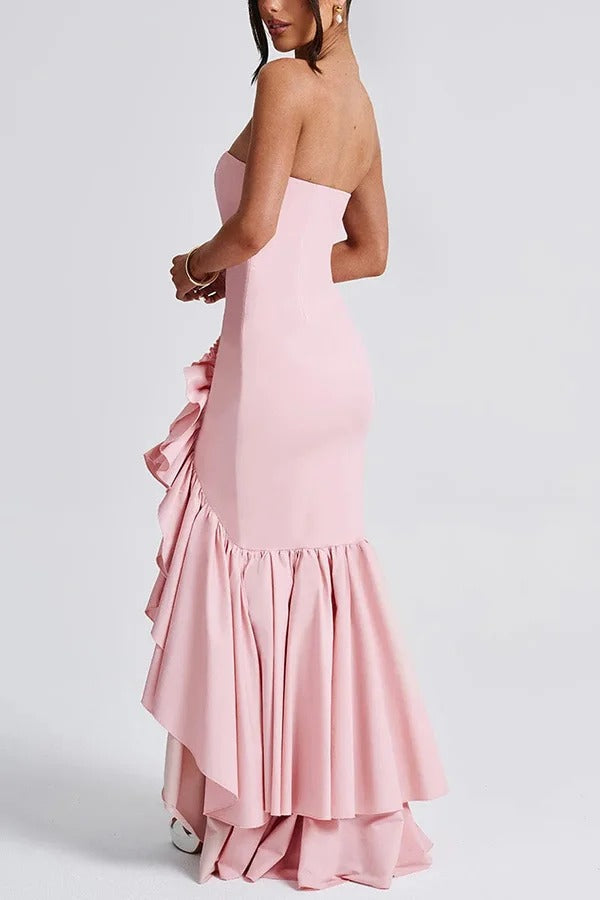 Sexy Off-shoulder Slim Fit Irregular Hem Maxi Dress