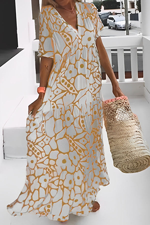 FLORAL PRINT VACATION MIDI DRESS