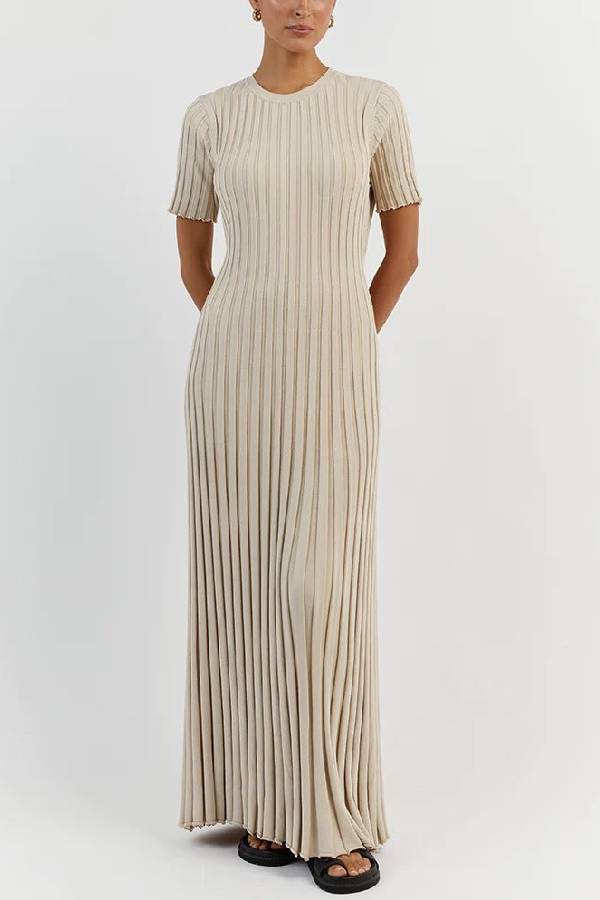 Big Pit Stripe Slimming Long Dress