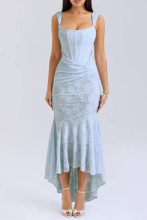Blue bell floral maxi dress