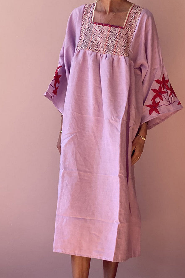 Resort Paneled Linen Dress