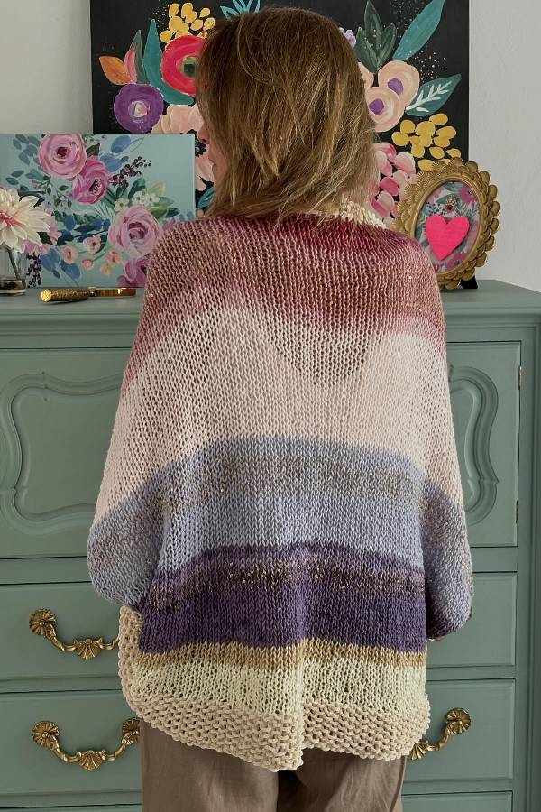 Fashionable colorful wool cardigan