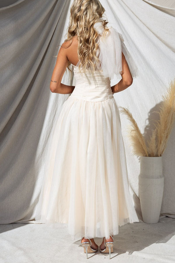 Dress of Your Dreams Tulle One Shoulder Maxi Dress