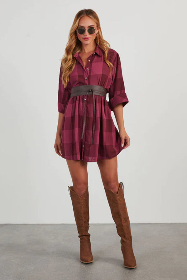 Plaid Babydoll Mini Dress