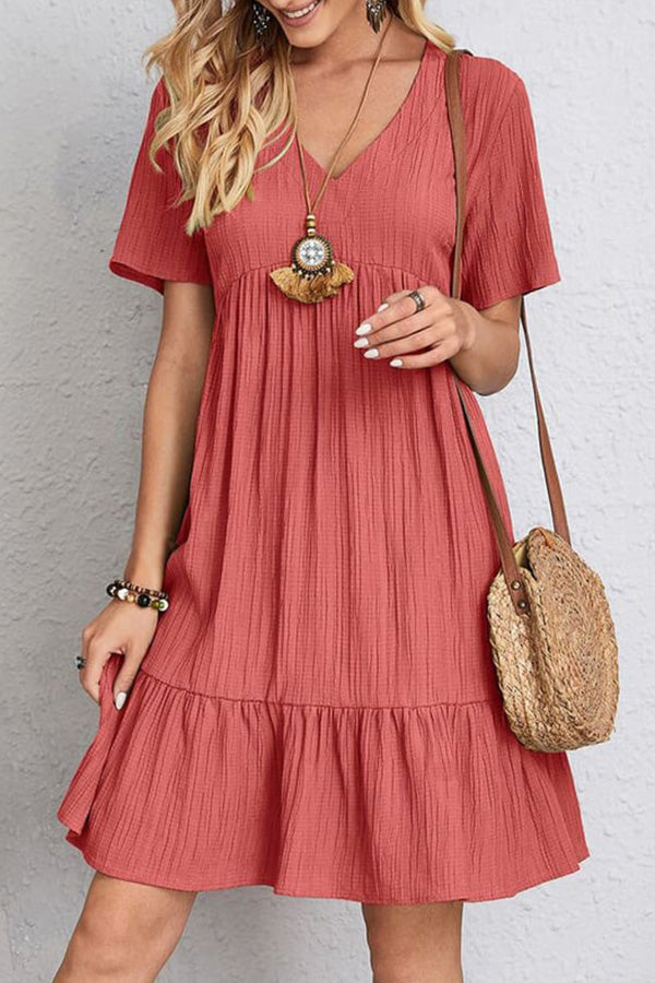 Loose casual tie waist flowy dress