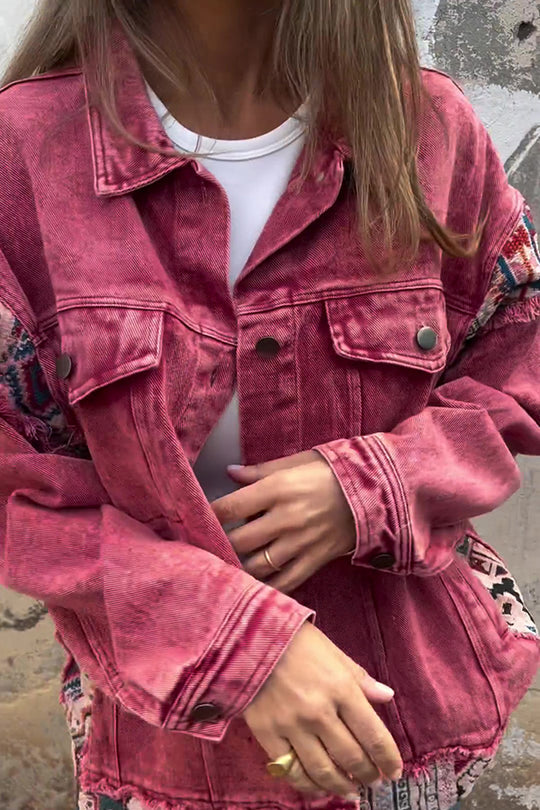 Vintage Patchwork Loose Pocket Denim Jacket