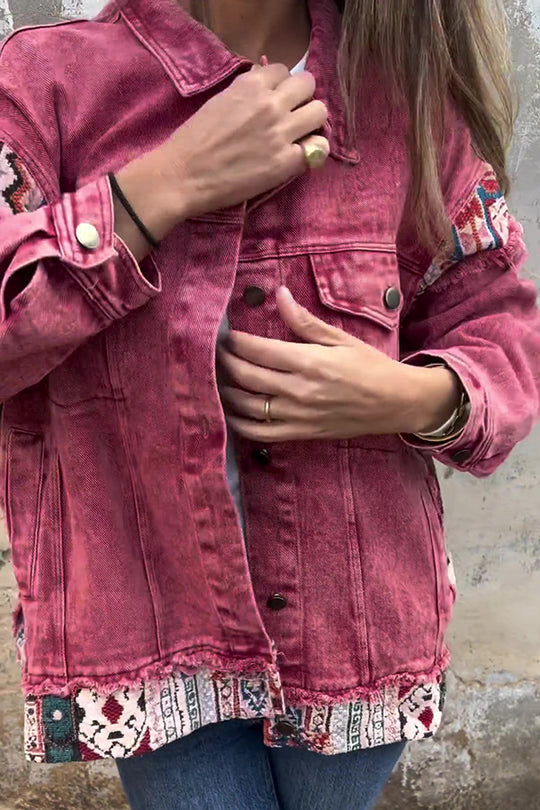 Vintage Patchwork Loose Pocket Denim Jacket