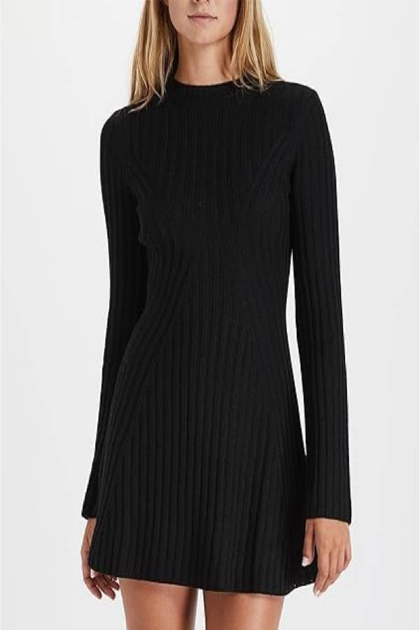 Long Sleeve Knitted Cotton Sweater Dress