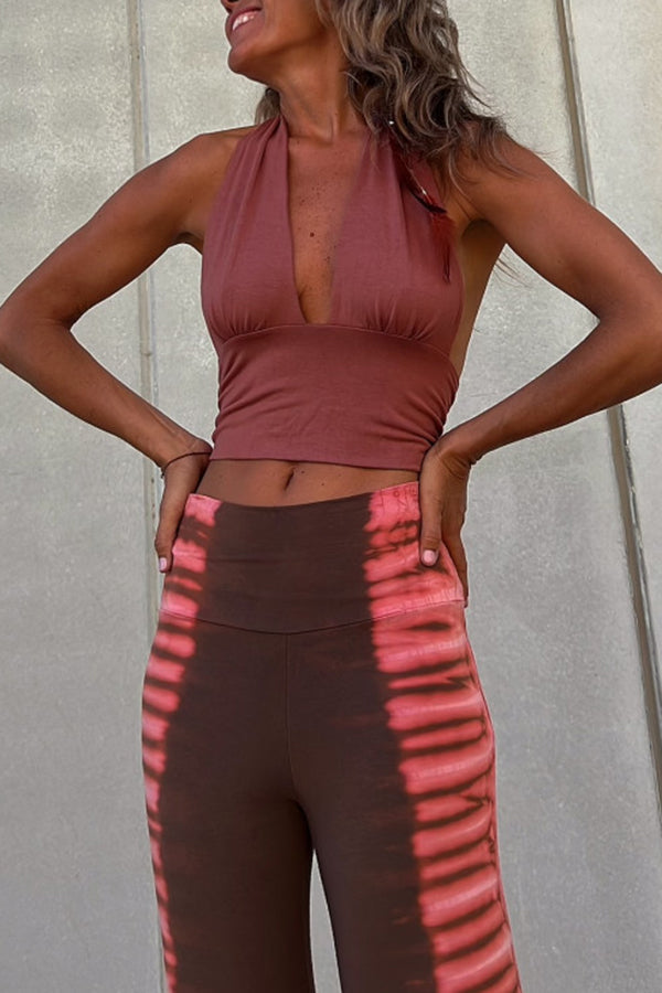 Very Necessary U-Neck ruched halter Crop Tank