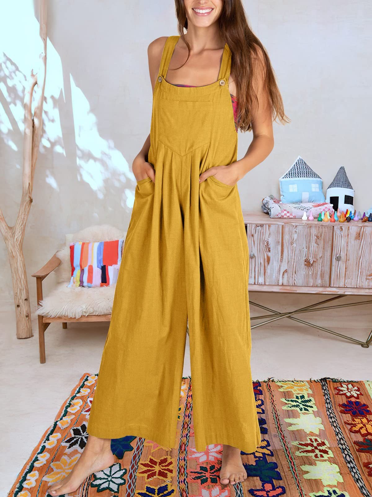 LAST DAY 50% OFF🔥-Plus Size Wide Leg Overalls Jumpsuit (Buy 2 Free Shipping)