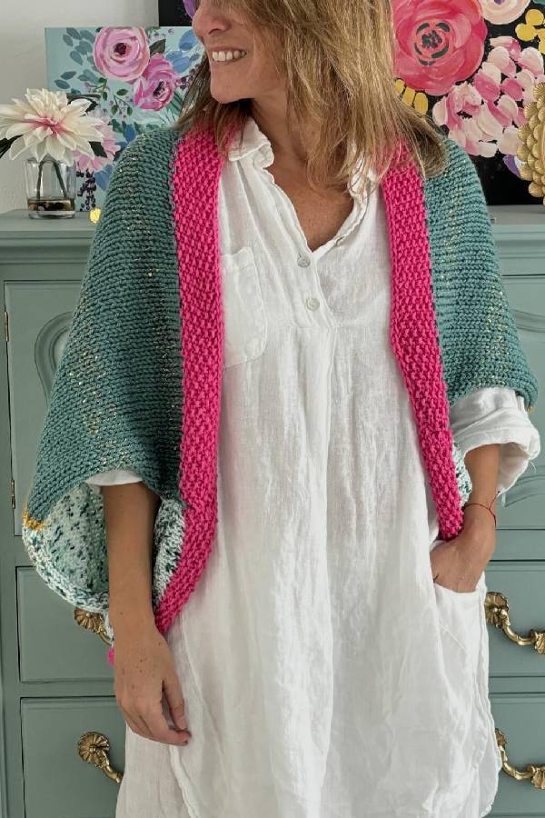 Fashionable colorful wool cardigan