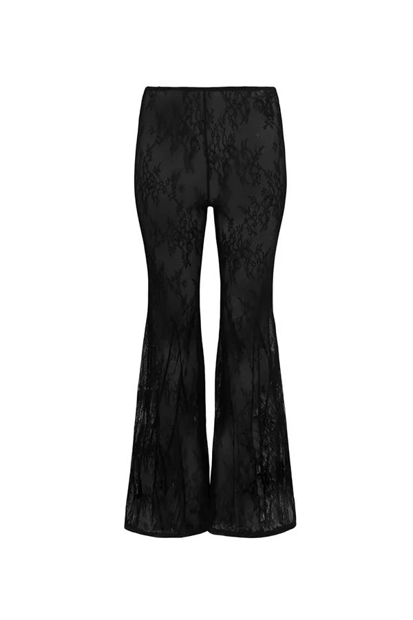 Feel Confident and Sexy Lace Elastic Waist Fishtail Hem Stretch Pants