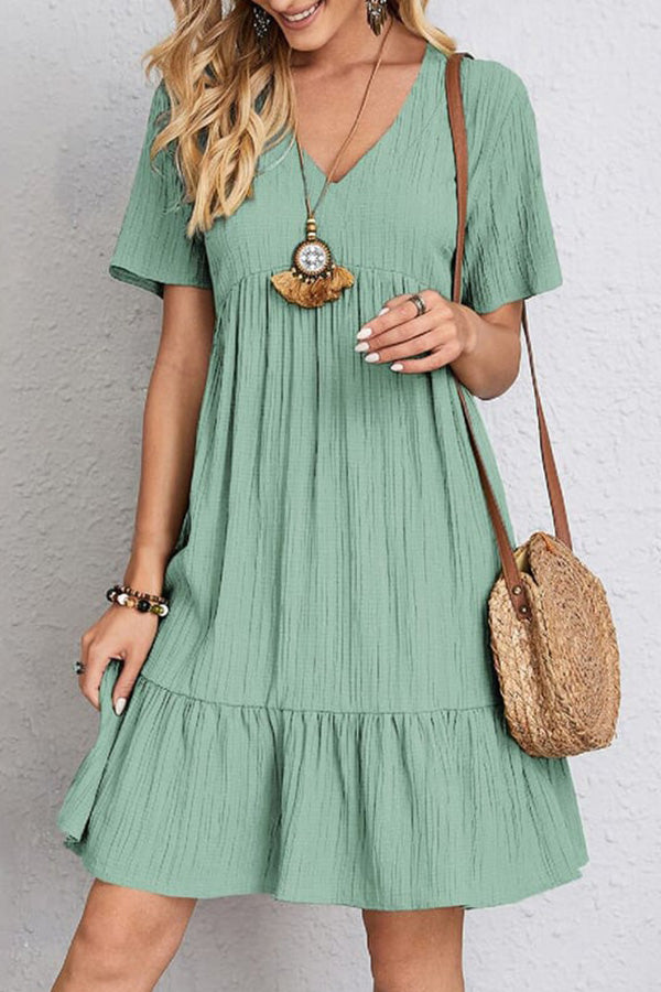 Loose casual tie waist flowy dress