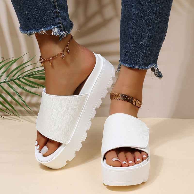 Casual Velcro Platform Slide Sandals