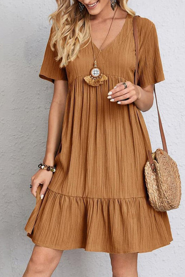 Loose casual tie waist flowy dress