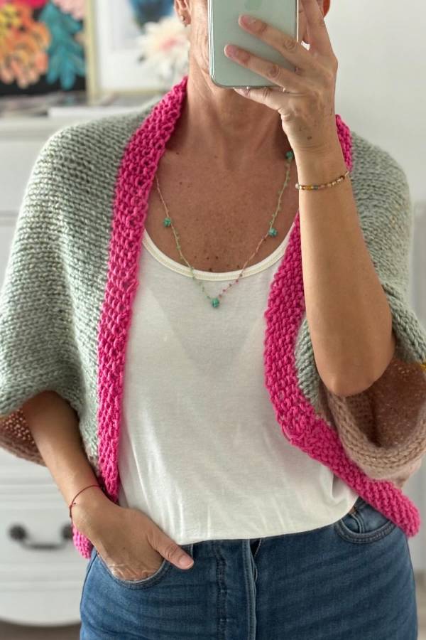 Fashionable colorful wool cardigan