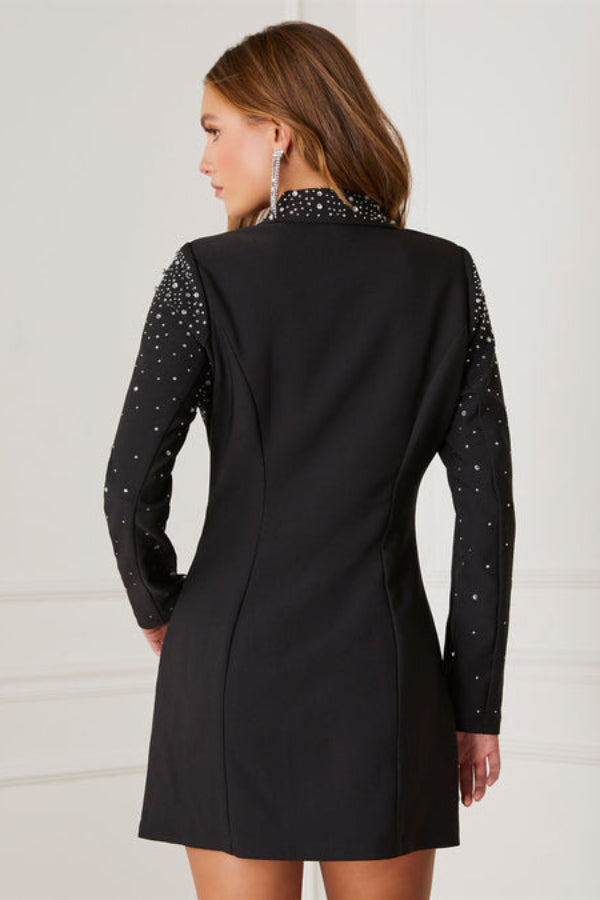 Scorpio Rhinestone Embellished Blazer Dress