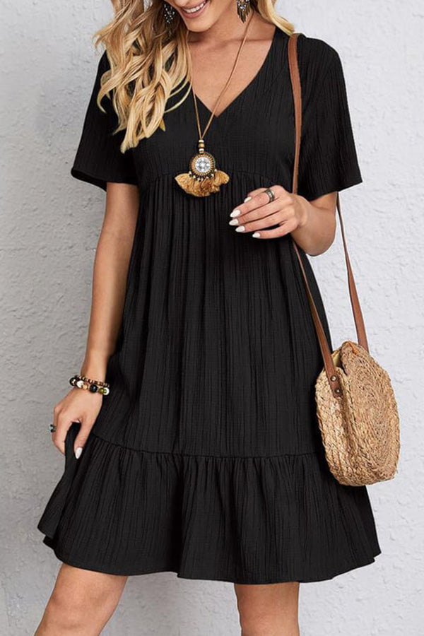 Loose casual tie waist flowy dress