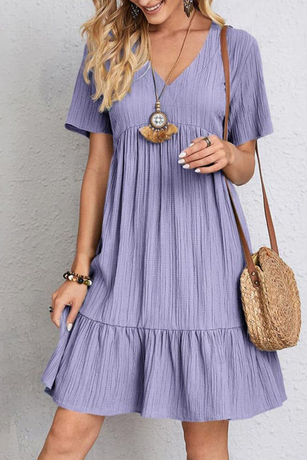 Loose casual tie waist flowy dress