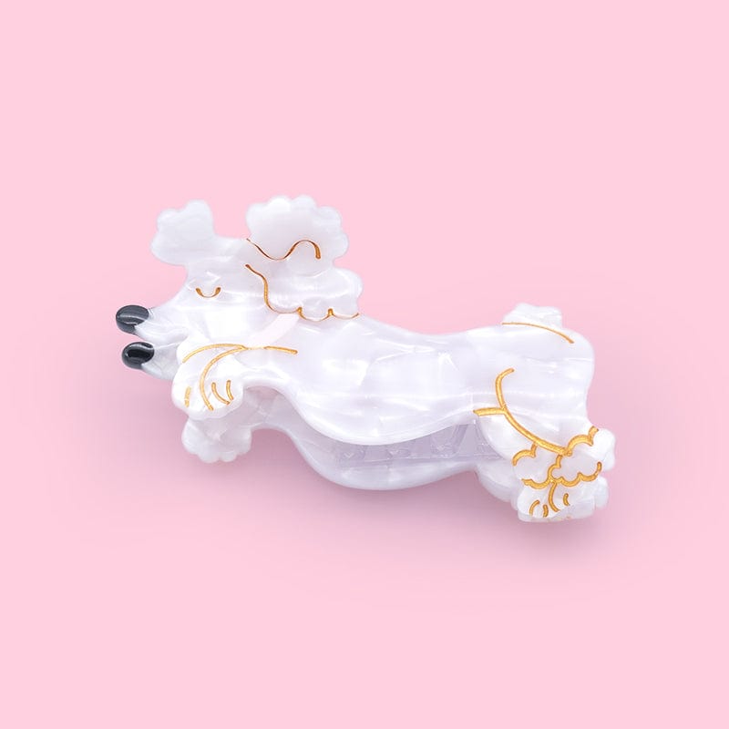 POODLE PET DOG WHITE TEXTURE HAIR CLAW