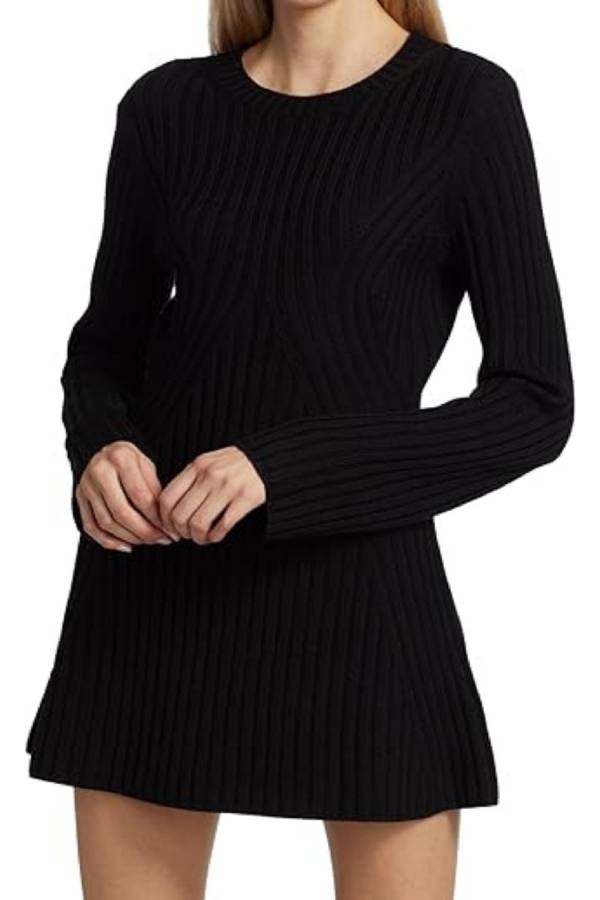 Long Sleeve Knitted Cotton Sweater Dress