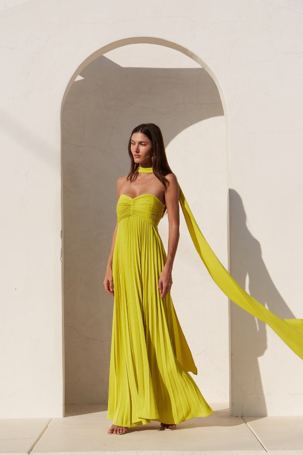 Exquisite princess pleated off shoulder with scarf party maxi dress