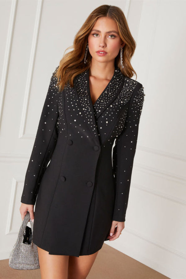 Scorpio Rhinestone Embellished Blazer Dress