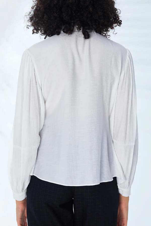 LAPEL COLLAR IRREGULAR LONG SLEEVE SHIRT