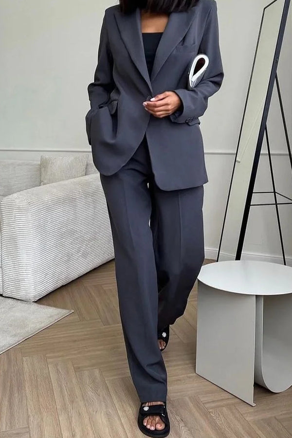 Casual Suit and Trousers Two-Piece Set