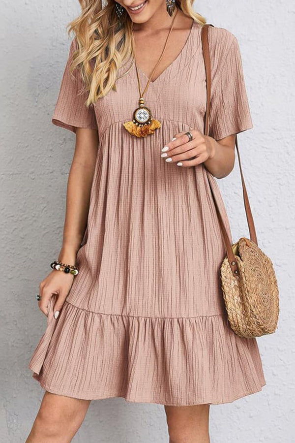 Loose casual tie waist flowy dress