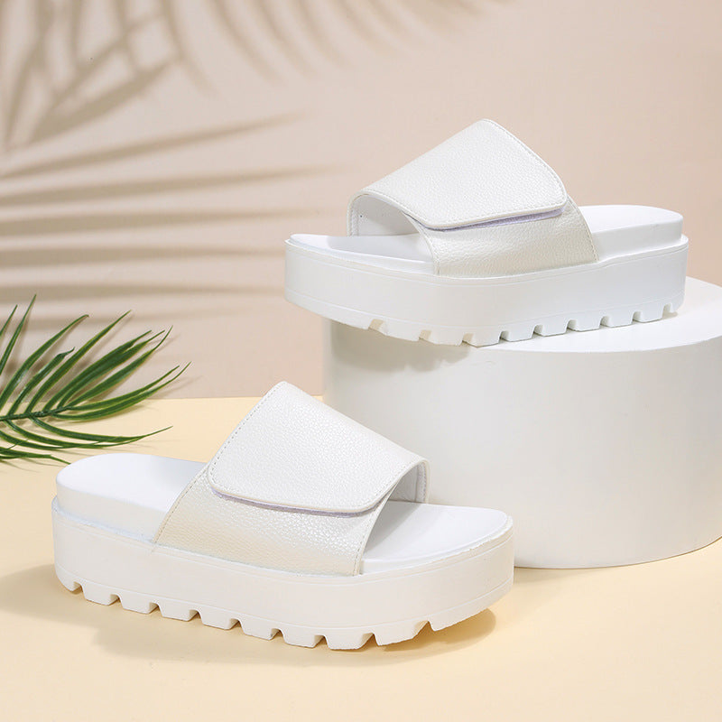 Casual Velcro Platform Slide Sandals