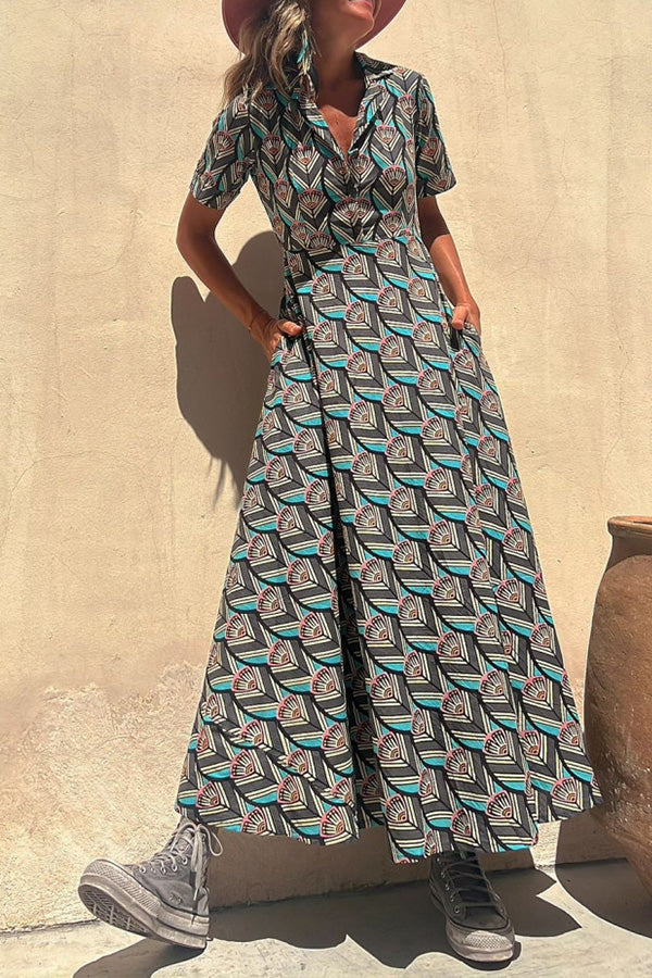 GEOMETRIC BADO LONG DRESS