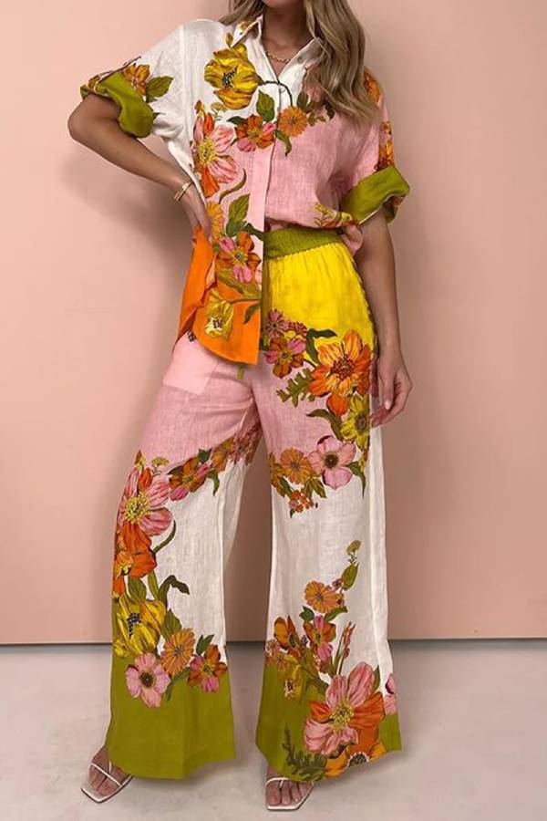 Passionate Floral Printing Two-Pieces Set