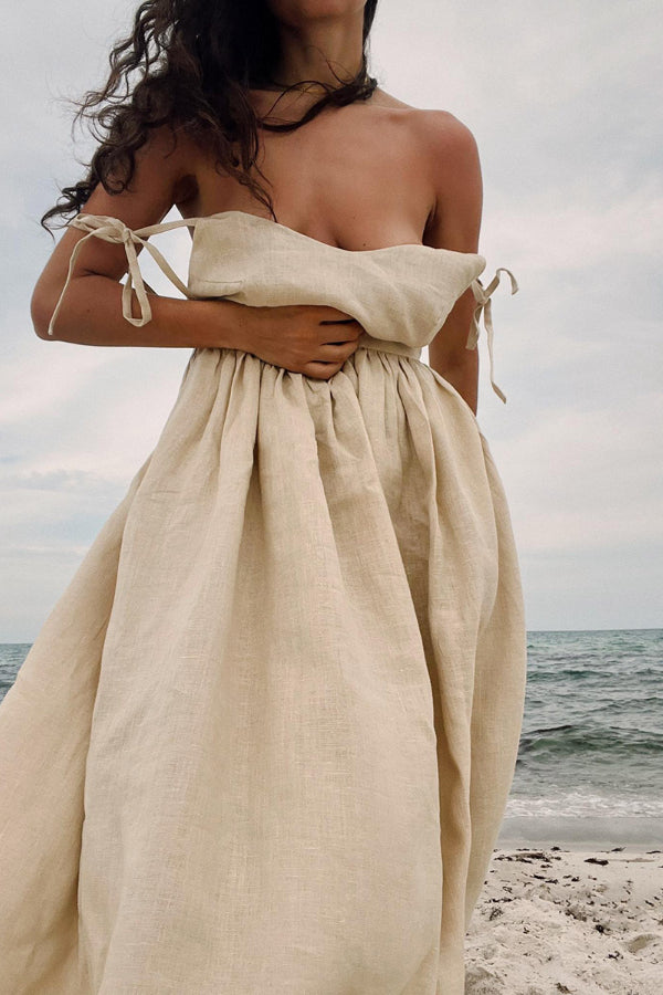 Chic V-neck strapless backless dress