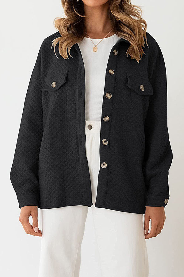 Lugogne Relaxed Lapel Oversized Long Sleeve Shirt